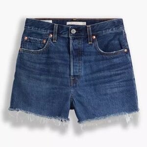Levi’s Ribcage High Rise Cut Off Button-fly Denim Jean Shorts Size 28
